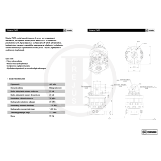 Rotator hydrauliczny FMF5 55kN - Zamiennik Baltrotors