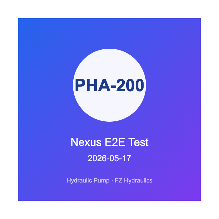 Pompa PHA-200 — Frejus (Nexus E2E test)
