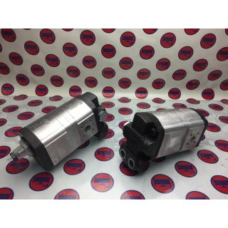 Pompa zębata, podwójna, 2 x M18 x 1,5, przyłącze na pokrywie, z zaworem 1986962C1